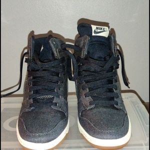 Nike denim wedge sneakers